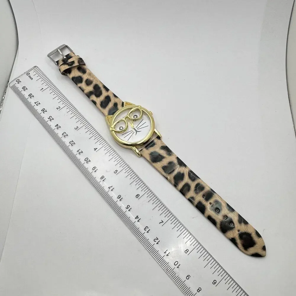 Gold Cheetah Cat Men's Watch